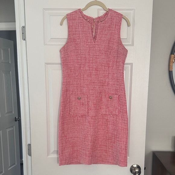 KARL LAGERFELD Size 2 pink and white tweed Sleeveless Dress - Picture 1 of 11